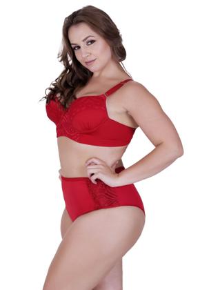 Imagem de Conjunto de Lingerie Plus Size Sutiã Reforçado com Bojo Calcinha Cós Alto -c15 CONJUNTO CAROLINA