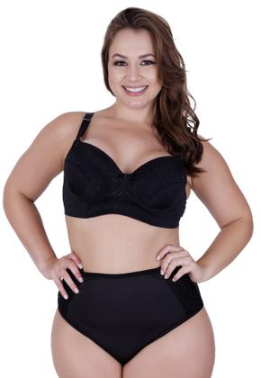 Imagem de Conjunto de Lingerie Plus Size Sutiã Reforçado com Bojo Calcinha Cós Alto - CONJUNTO CAROLINA