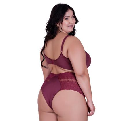 Imagem de Conjunto de Lingerie Plus Size Sutiã Reforçado e Calcinha Renda - c15 PAULA