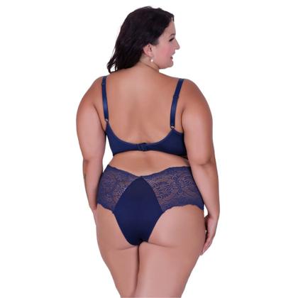Imagem de Conjunto de Lingerie Plus Size Sutiã Reforçado e Calcinha Renda - c15 PAULA