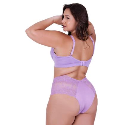 Imagem de Conjunto de Lingerie Plus Size Sutiã Reforçado e Calcinha Renda - c15 PAULA