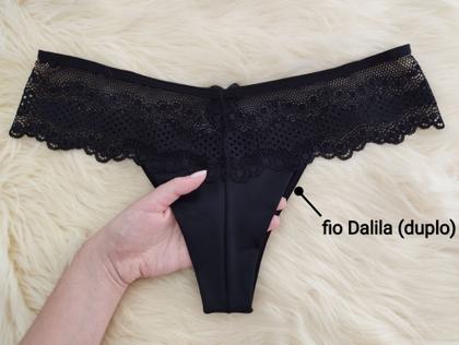 Imagem de Conjunto de lingerie-Preta com fio duplo 