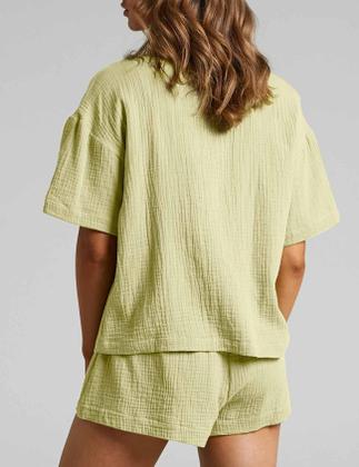 Imagem de Conjunto de linho Flygo feminino casual de 2 peças, conjunto de pijama de praia