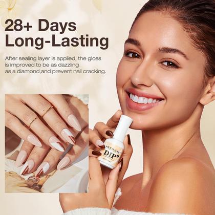 Imagem de Conjunto de líquidos Dip Powder AZUREBEAUTY 15 ml/0,5 onças com base/camada superior