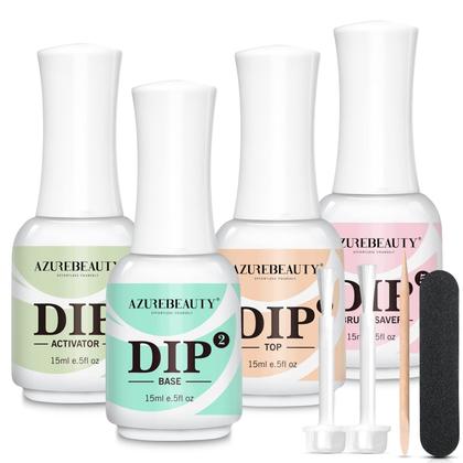 Imagem de Conjunto de líquidos Dip Powder AZUREBEAUTY 15 ml/0,5 onças com base/camada superior