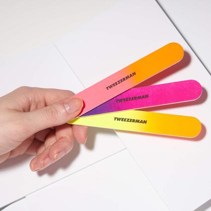 Imagem de Conjunto de Lixas de Unha Tweezerman Neon Hot - 100/180 Grit - 3 Unidades
