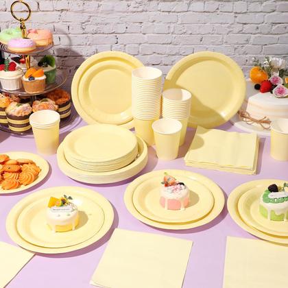 Imagem de Conjunto de louças de papel descartáveis Tioncy para 50 convidados
