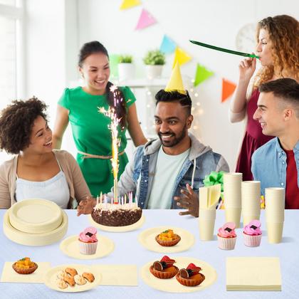 Imagem de Conjunto de louças de papel descartáveis Tioncy para 50 convidados