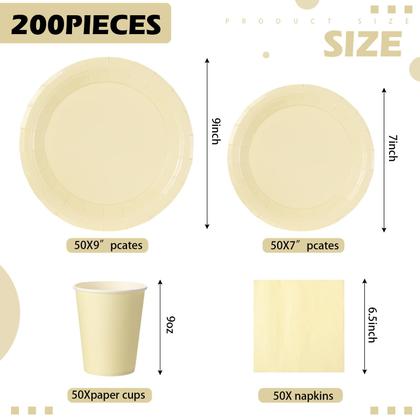 Imagem de Conjunto de louças de papel descartáveis Tioncy para 50 convidados