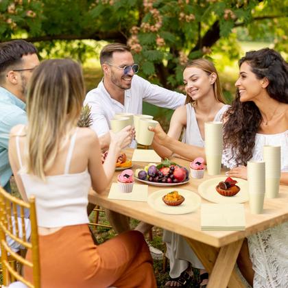 Imagem de Conjunto de louças de papel descartáveis Tioncy para 50 convidados