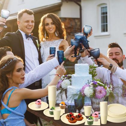 Imagem de Conjunto de louças de papel descartáveis Tioncy para 50 convidados
