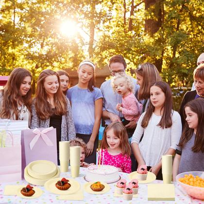 Imagem de Conjunto de louças de papel descartáveis Tioncy para 50 convidados