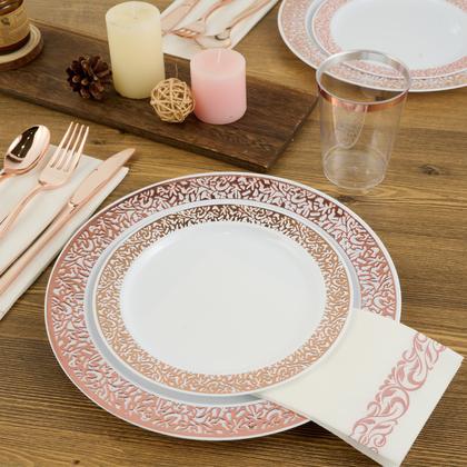 Imagem de Conjunto de louças FOCUSLINE Rose Gold 175 peças para 25 convidados