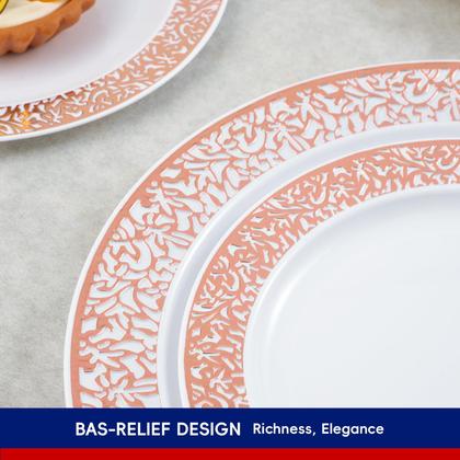 Imagem de Conjunto de louças JOLLY CHEF Rose Gold 150 unidades para 25 convidados