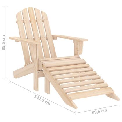 Imagem de Conjunto de lounge de pátio vidaXL Cadeira Adirondack com pufe e mesa