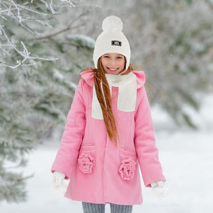 Imagem de Conjunto de luvas de cachecol com gorro de inverno para crianças de 2 a 7 anos