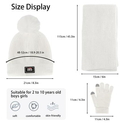 Imagem de Conjunto de luvas de cachecol com gorro de inverno para crianças de 2 a 7 anos