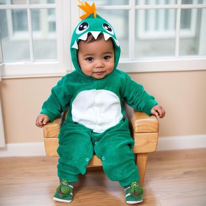 Imagem de Conjunto de Macacão Temático de Bichinhos em Plush 3D com Pantufa Lúdica