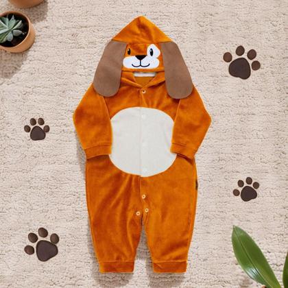 Imagem de Conjunto de Macacão Temático de Bichinhos em Plush 3D com Pantufa Lúdica