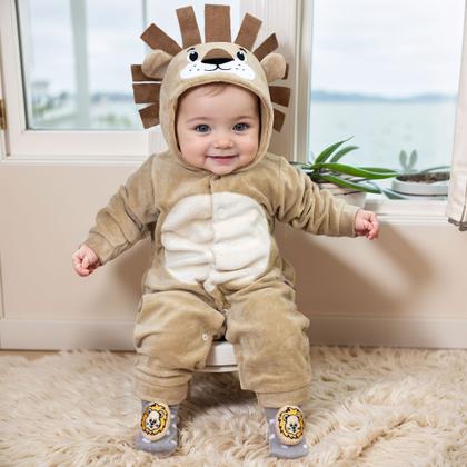 Imagem de Conjunto de Macacão Temático de Bichinhos em Plush 3D com Pantufa Lúdica