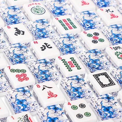 Imagem de Conjunto de Mahjong americano GUSTARIA 166 azulejos acrílicos premium