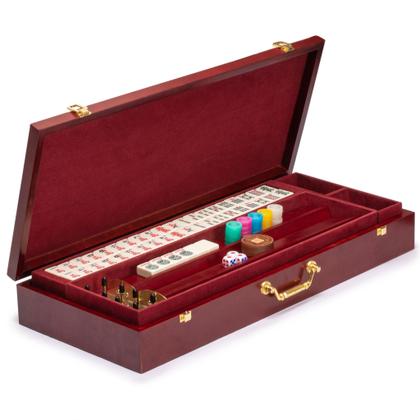 Imagem de Conjunto de Mahjong Yellow Mountain Imports American Classic com estojo