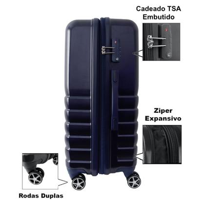 Imagem de Conjunto de Malas de Viagem Expansível em ABS IKA Flex, Cadeado TSA Rodas Duplas 2Pcs P/M