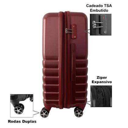 Imagem de Conjunto de Malas de Viagem Expansível em ABS IKA Flex, Cadeado TSA Rodas Duplas 2Pcs P/M