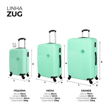 Imagem de Conjunto de malas de viagem P/M/G Zug Verde Swiss Move