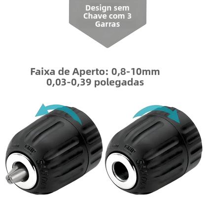 Imagem de Conjunto De Mandril Sem Chave De 0.8mm-10mm Com Adaptador De Encaixe Rápido Hexagonal 3/8-24UNF Para