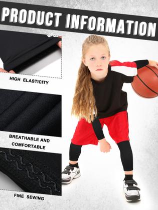 Imagem de Conjunto de mangas de compressão para braços e pernas para crianças de 3 a 9 anos