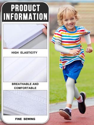 Imagem de Conjunto de mangas de compressão para braços e pernas para crianças de 3 a 9 anos