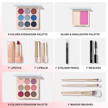Imagem de Conjunto de maquiagem Color Nymph Full Starter com paleta de sombras