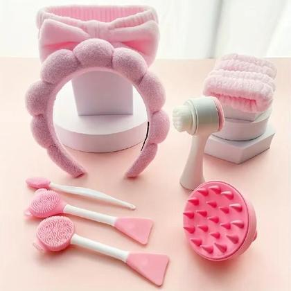 Imagem de Conjunto De Maquiagem De Beleza Com 9 Peças E Kit De Ferramentas Para Lavagem E Massagem Facial Com