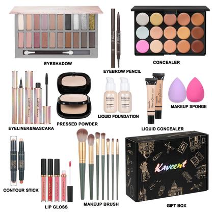Imagem de Conjunto de maquiagem KAVCENT Kit de maquiagem para mulheres com paleta de sombras