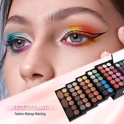 Imagem de Conjunto de maquiagem Miss Rose M 148 cores com batom e delineador