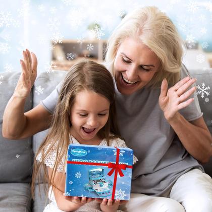 Imagem de Conjunto de maquiagem PERRYHOME Kids Frozen Blue lavável 56 unidades de 3 a 12 anos