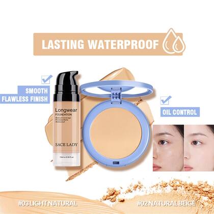 Imagem de Conjunto de maquiagem SACE LADY Flawless Matte Foundation + Powder