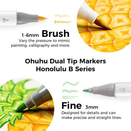 Imagem de Conjunto de marcadores artísticos Ohuhu Alcohol Brush Tip, 168 cores, recarregável