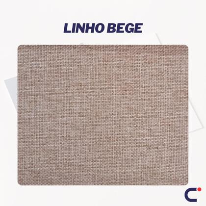 Imagem de Conjunto de Mesa 160 com 6 Cadeiras de Madeira Maciça MDF e Linho Bege para Sala de Jantar Mesa Retangular Tampo de Vidro Temperado