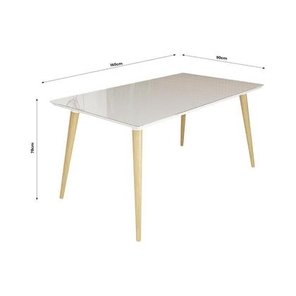 Imagem de Conjunto de Mesa 160x90 Veneza Com Vidro e 6 Cadeiras Onix