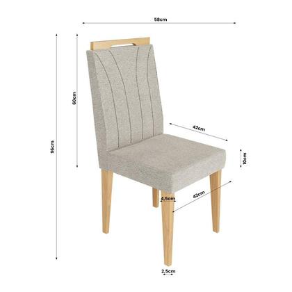 Imagem de Conjunto de Mesa 160x90 Veneza Com Vidro e 6 Cadeiras Onix