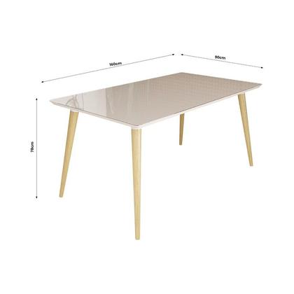 Imagem de Conjunto de Mesa 160x90 Veneza Com Vidro e 6 Cadeiras Onix