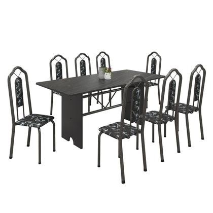 Imagem de Conjunto de Mesa 180x75cm Tampo Ardósia com 8 Cadeiras Bianca Soma Móveis