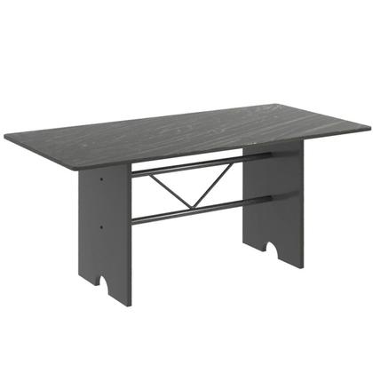 Imagem de Conjunto de Mesa 180x75cm Tampo Ardósia com 8 Cadeiras Lavínea