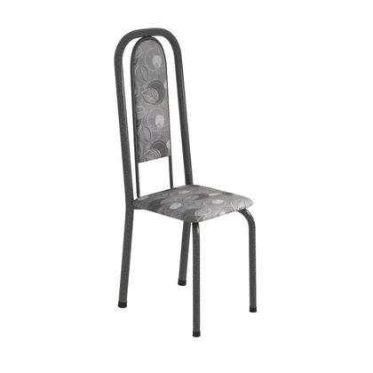 Imagem de Conjunto de Mesa 180x75cm Tampo Granito com 8 Cadeiras Lavínea Cinza/Martelado Prata/Ocre/Paraopeba