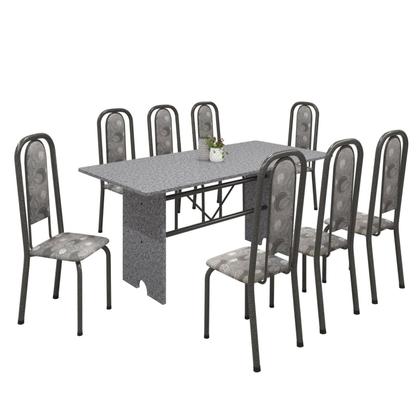 Imagem de Conjunto de Mesa 180x75cm Tampo Granito com 8 Cadeiras Lavínea