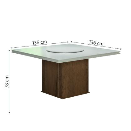 Conjunto De Mesa 8 Cadeiras Tampo Giratório Amsterdã Cedro - Movale Imagem de Conjunto De Mesa 8 Cadeiras Tampo Giratório Amsterdã Cedro