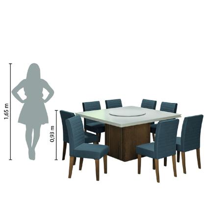 Conjunto De Mesa 8 Cadeiras Tampo Giratório Amsterdã Cedro - Movale Imagem de Conjunto De Mesa 8 Cadeiras Tampo Giratório Amsterdã Cedro