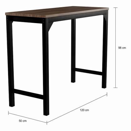 Conjunto de Mesa Bistrô com 2 Banquetas Las Heras Marrom e Preto 100 cm - Mobly Imagem de Conjunto de Mesa Bistrô com 2 Banquetas Las Heras Marrom e Preto 100 cm